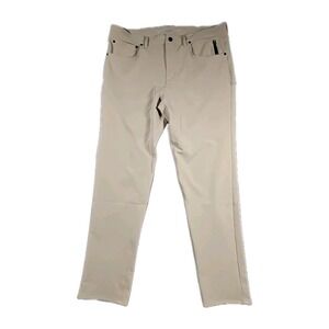 Fourlaps Traverse Pants Athletic Fit Men's 36x32 Khaki Stretch Golf Zip Pocket